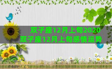 双子座12月上旬2020 双子座12月上旬感情运势